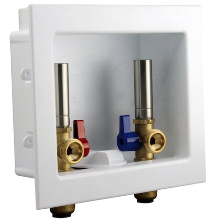 1/2 In. Brass Washing Machine Outlet Box With Water Hammer Arrestors